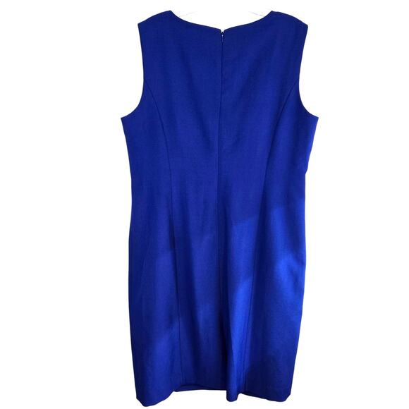 Evan Picone Women's Dress 14 Blue Short Sleeveless Misses Size Large L - Picture 5 of 6